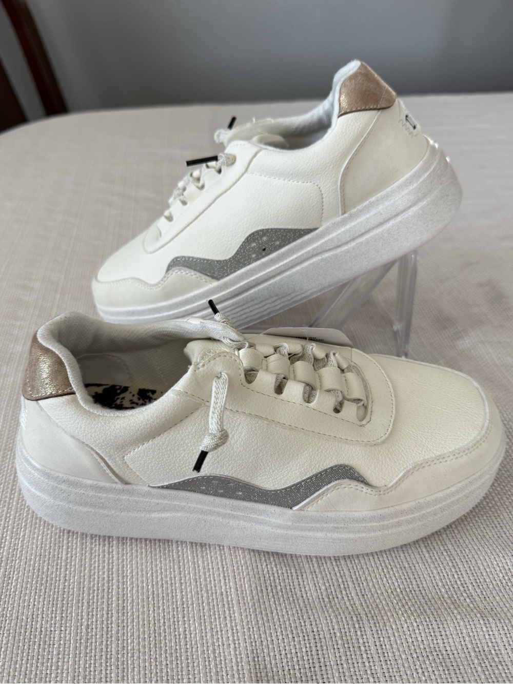 Hey dude Hudson lift metallic Platform Sneakers with Silver Accent